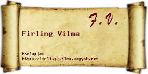 Firling Vilma névjegykártya